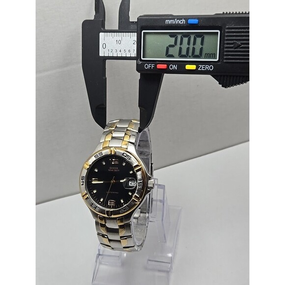 Guess Waterpro G66036G Mens Two Tone 100M Quartz Watch Date Bezel New Battery - Picture 5 of 9